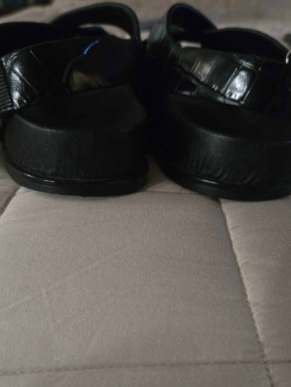 Toteme Black Croc-Embossed Gladiator Sandals - Picture 12 of 15